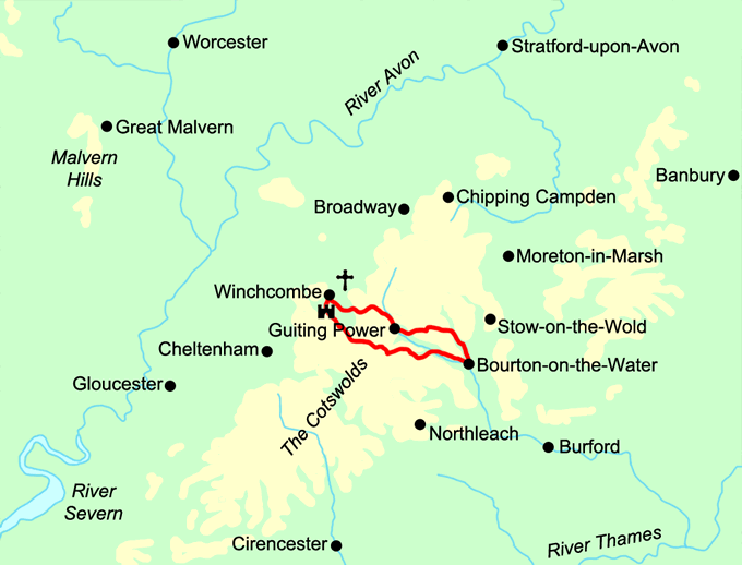 Cotswold Short Break map